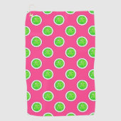 Pickleball Groene Pickleballs Polka Dots Hot Pink Golfhanddoek (Voorkant)