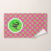 Pickleball Groene Pickleballs Polka Dots Hot Pink Handdoek (Handdoek)