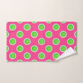 Pickleball Groene Pickleballs Polka Dots Hot Pink Handdoek (Handdoek)