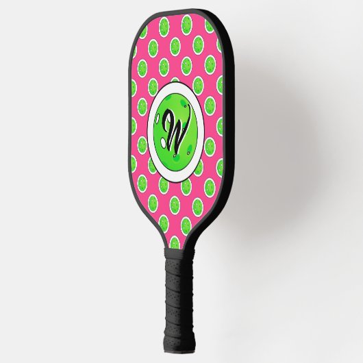 Pickleball Groene Pickleballs Polka Dots Hot Pink Pickleball Paddle (Links)