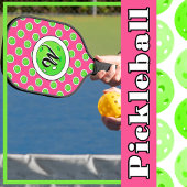 Pickleball Groene Pickleballs Polka Dots Hot Pink Pickleball Paddle