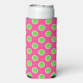 Pickleball Groene Pickleballs Polka Dots Hot Pink Seltzer Blikjeskoeler (Seltzer Achterkant)
