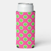 Pickleball Groene Pickleballs Polka Dots Hot Pink Seltzer Blikjeskoeler (Seltzer Voorkant)
