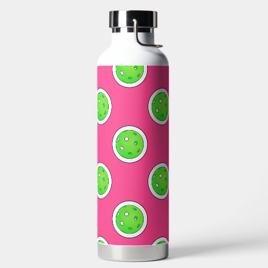 Pickleball Groene Pickleballs Polka Dots Hot Pink Waterfles (Links)