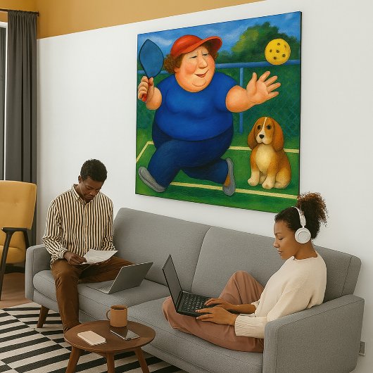 Pickleball - Grote Ingepakte Canvas Kunstprint Afdruk