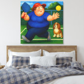 Pickleball - Grote Ingepakte Canvas Kunstprint Afdruk (Insitu (Slaapkamer))