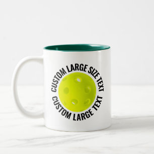 Pickleball & Grote Tekst JAGER GROEN 325ml Custom Tweekleurige Koffiemok