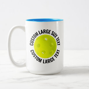 Pickleball & Grote Tekst LICHTBLAUW 450ml Custom Tweekleurige Koffiemok