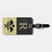 Pickleball Guy Aangepaste Monogram Initiaal Naam Bagagelabel (Voorkant horizontaal)