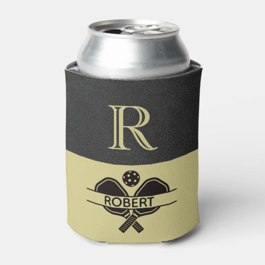 Pickleball Guy Aangepaste Monogram Initiaal Naam Blikjeskoeler (Blikje Voorkant)
