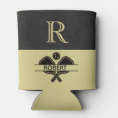 Pickleball Guy Aangepaste Monogram Initiaal Naam Blikjeskoeler (Achterkant)