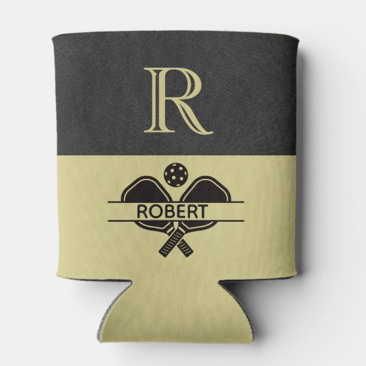 Pickleball Guy Aangepaste Monogram Initiaal Naam Blikjeskoeler (Achterkant)