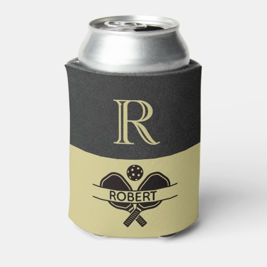 Pickleball Guy Aangepaste Monogram Initiaal Naam Blikjeskoeler (Blikje Achterkant)
