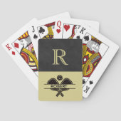 Pickleball Guy Aangepaste Monogram Initiaal Naam Pokerkaarten (Achterkant)