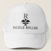 Pickleball Guy Aangepaste Monogram Initiaal Naam Trucker Pet (Voorkant)