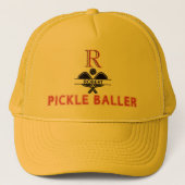Pickleball Guy Aangepaste Monogram Initiaal Naam Trucker Pet (Voorkant)