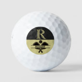 Pickleball Guy Golfer Monogram Initiaal Name Golfballen (Voorkant)