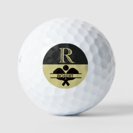 Pickleball Guy Golfer Monogram Initiaal Name Golfballen