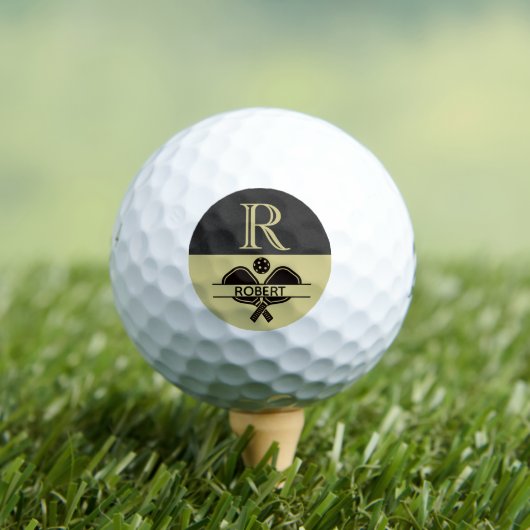 Pickleball Guy Golfer Monogram Initiaal Name Golfballen (Insitu Shirt)