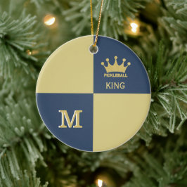 Pickleball Guy King Monogram Initiaal Keramisch Ornament