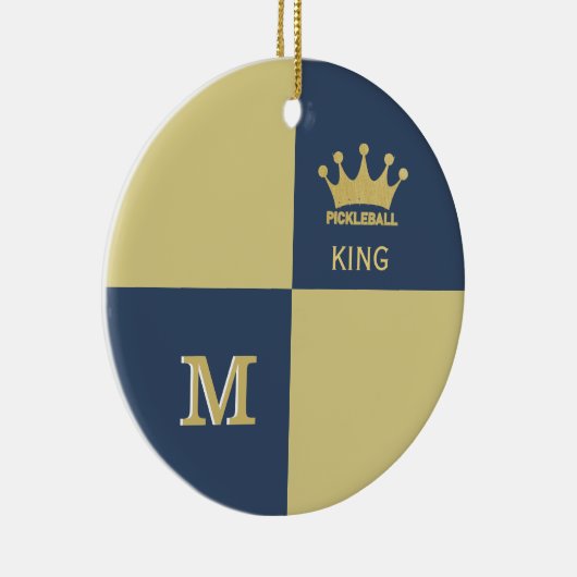 Pickleball Guy King Monogram Initiaal Keramisch Ornament (Rechts)