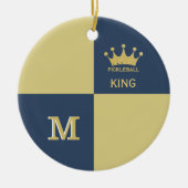 Pickleball Guy King Monogram Initiaal Keramisch Ornament (Voorkant)