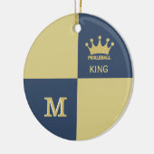 Pickleball Guy King Monogram Initiaal Keramisch Ornament (Links)