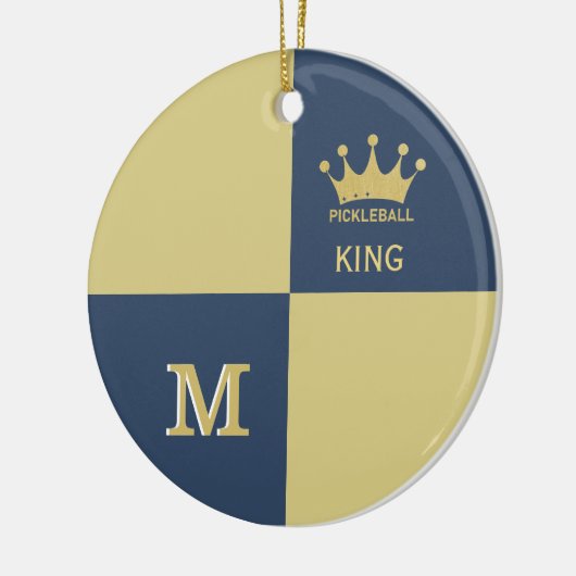 Pickleball Guy King Monogram Initiaal Keramisch Ornament (Links)