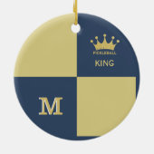 Pickleball Guy King Monogram Initiaal Keramisch Ornament (Achterkant)