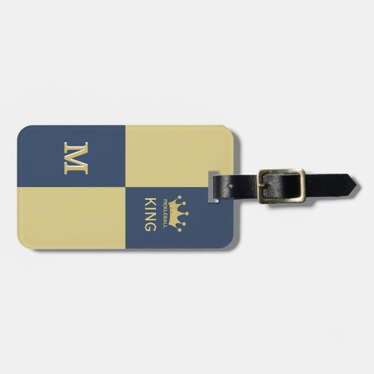 Pickleball Guy King Monogram Initiaal Name Bagagelabel (Voorkant horizontaal)