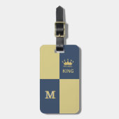 Pickleball Guy King Monogram Initiaal Name Bagagelabel (Voorkant verticaal)
