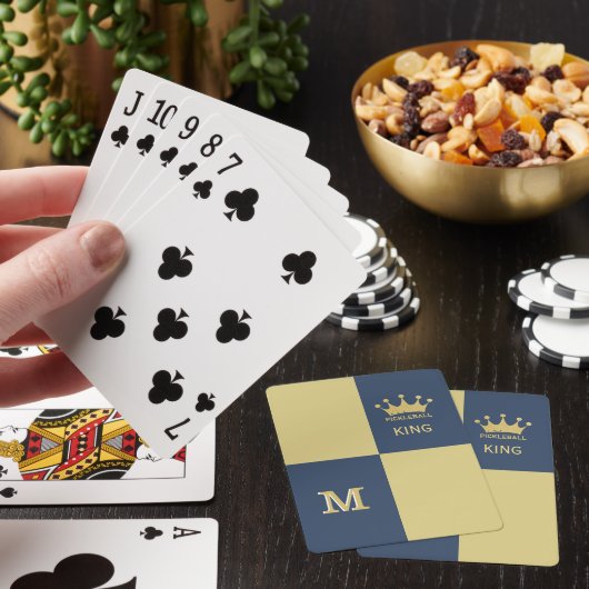 Pickleball Guy King Monogram Initiaal Pokerkaarten (Insitu)