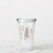 Pickleball Halloween feest voor kattenliefhebbers Acryl Drinkbeker (Achterkant)