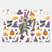 Pickleball Halloween feest voor kattenliefhebbers Inpakpapier Vel (Voorkant 2)