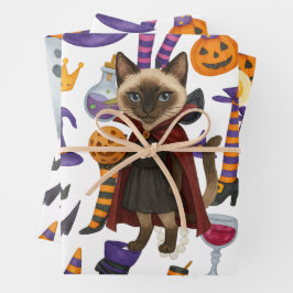 Pickleball Halloween feest voor kattenliefhebbers Inpakpapier Vel