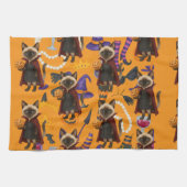 Pickleball Halloween feest voor kattenliefhebbers Theedoek (Horizontaal)