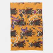 Pickleball Halloween feest voor kattenliefhebbers Theedoek (Verticaal)