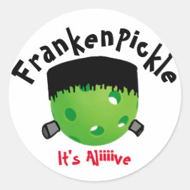 Pickleball Halloween - FrankenPickle - Het is live Ronde Sticker