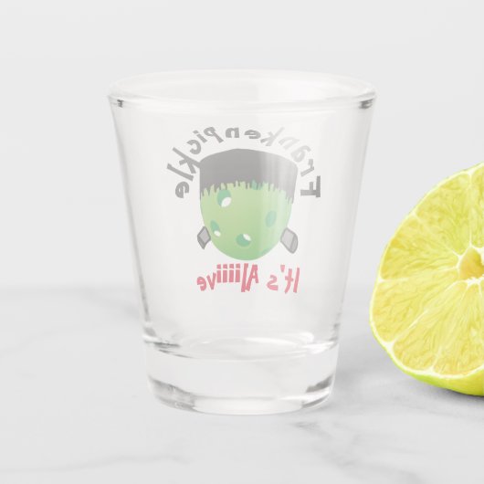 Pickleball Halloween - FrankenPickle - Het is live Shot Glas (Achterkant)
