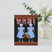 Pickleball Halloween Kostuum Party Horror Twins Kaart (Staand voorkant)