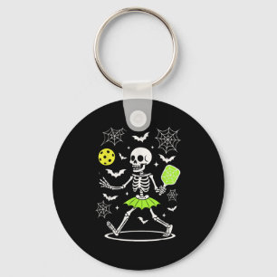 Pickleball Halloween kostuum, Spooky Season Skelet Sleutelhanger