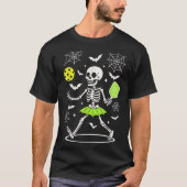 Pickleball Halloween kostuum, Spooky Season Skelet T-shirt (Voorkant)