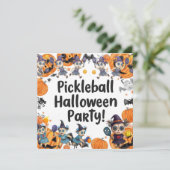 Pickleball Halloween Party Kaart (Staand voorkant)