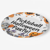 Pickleball Halloween Party met peddel en bal Papieren Bordje (Gekanteld)