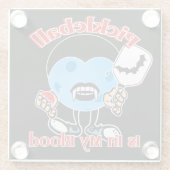 Pickleball Halloween Party Ronde Robin Vampire Glazen Onderzetter (Achterkant)