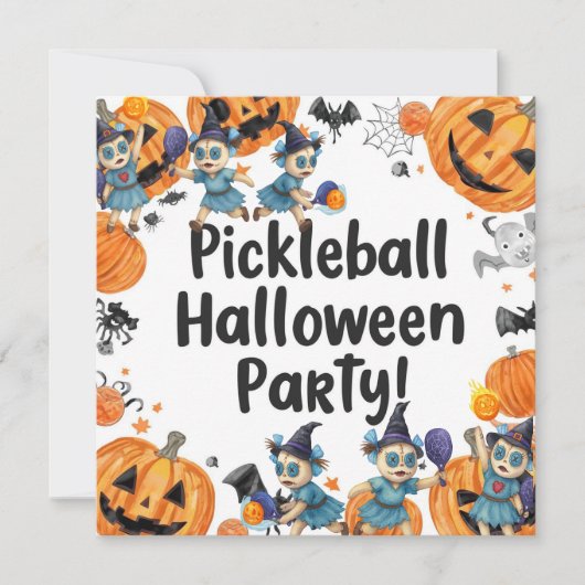 Pickleball Halloween Party Save The Date (Voorkant)