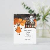 Pickleball Halloween Party voor kattenliefhebbers Briefkaart (Staand voorkant)
