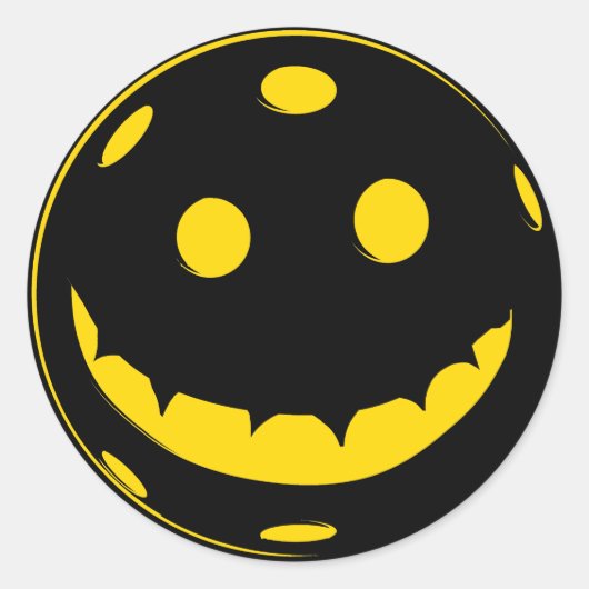 Pickleball Halloween Ronde Sticker (Voorkant)