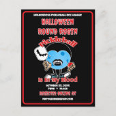 Pickleball Halloween Round Robin Party Vampire Uitnodiging Briefkaart (Voorkant)
