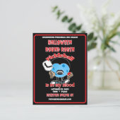 Pickleball Halloween Round Robin Party Vampire Uitnodiging Briefkaart (Staand voorkant)